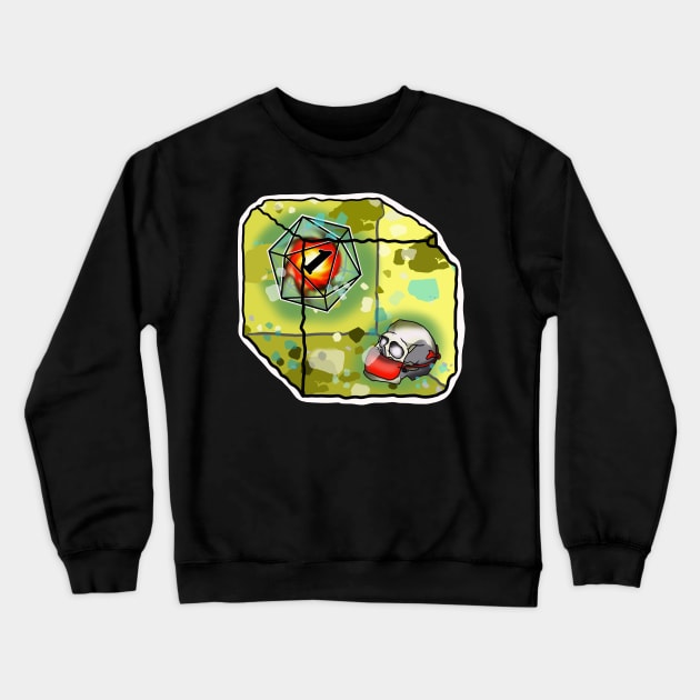 Skull wearing a face mask in a gelatinous cube Crewneck Sweatshirt by cuisinecat